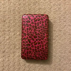 Pink cheetah print wallet